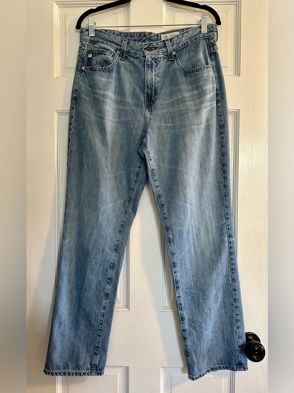 AG Adriano Goldschmied Saige High Rise Straight Leg Light Wash Jeans Size 29